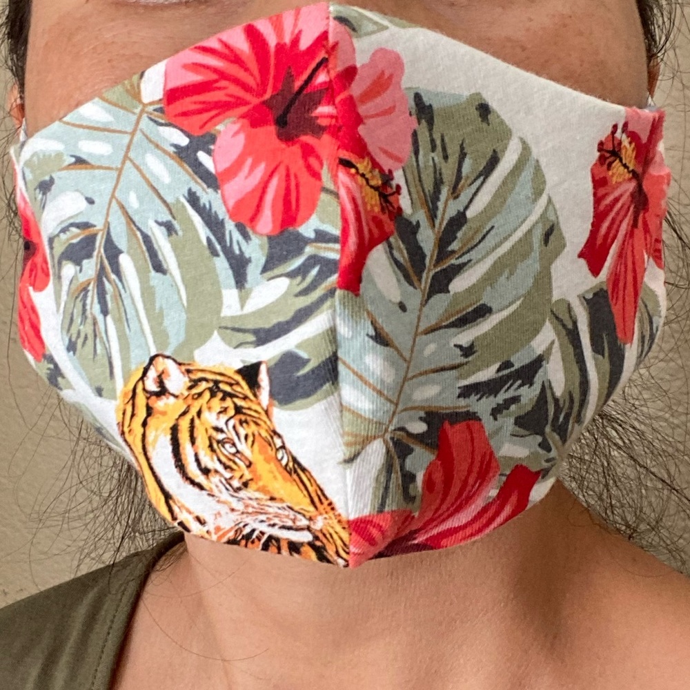 Tiger Tropical Adult Fask Mask Cover Reversible